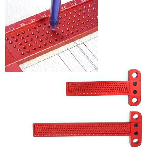 Woodworking Scribe T-type Ruler 60-260mm Scribing Ruler Aluminum Alloy Line Drawing Marking Gauge DIY Measuring Tools