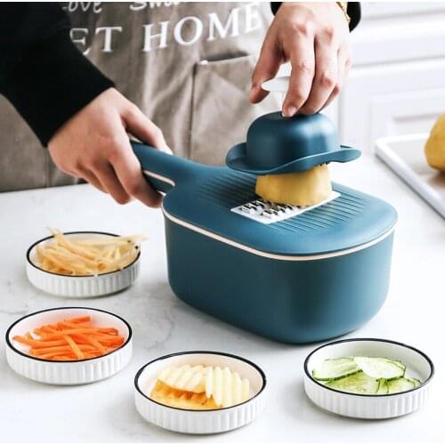 Multi-function Potato Carrot Cucumber Mandoline Slicer Cutter Grater Shredders with Strainer / Kitchen Fruit and Vegetable Tools