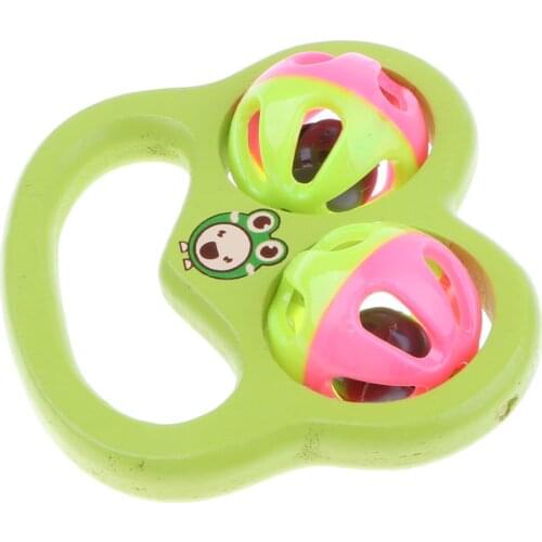 Montessori Wooden Rattle Teether Baby Grasping Teething Developmental Toys