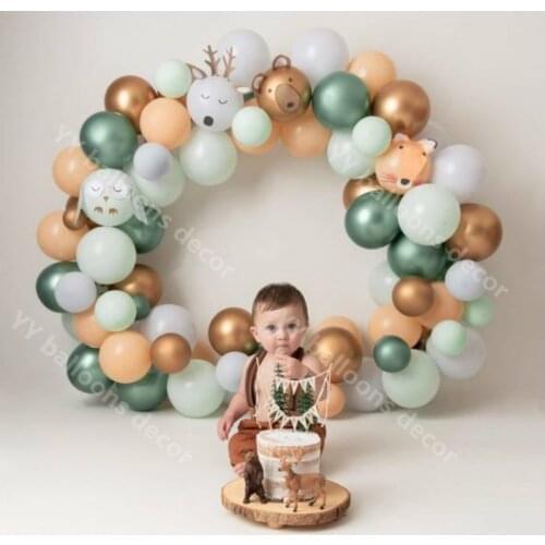 80pcs/lot Global Baby Shower Gold DIY Balloons Garland Arch Kit Gray Skin Latex Supplies Backdrop Wedding Birthday Party Decor
