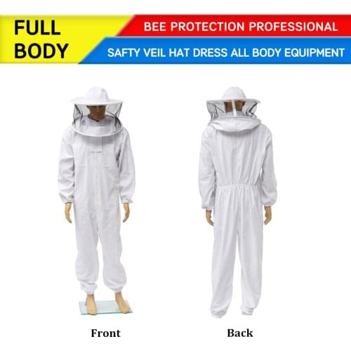 Beekeeping Clothing Beekeepers Professional Full Body Bee Protection Beekeeping Suit Safty Veil Hat Dress All Body Equipment