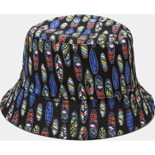 Cotton Cartoons Print Bucket Hat Fisherman Hat Outdoor Travel Sun Cap Hats for Men and Women 320