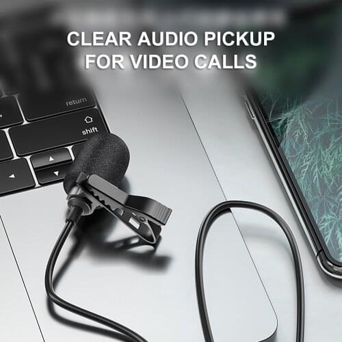 Mini Microphone 3.5mm Type C Condenser Audio Recording Tie Clip Mic for PC Laptop Huawei Xiaomi Samsung Portable Microphone