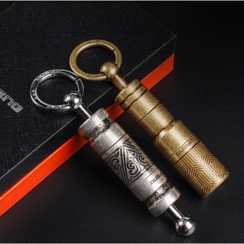 Cigar Punch Vintage Bronze Cigar Cutter Puncher Drill Hole Function Key Pendant Stainless Steel Pocket Smoke Cigars Accessories