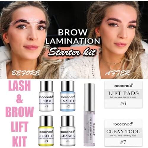 Keratin Brow Lamination Starter Kit Eyelash & Brow Lift Perming Pads Extension Kit Curling Eye lash Glue Wave Lotion Set