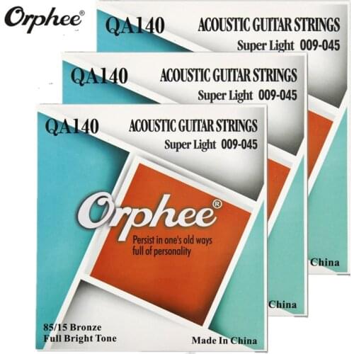 Orphee QA140 009-045 Acoustic Guitar Strings 80/15 Bronze Hexagonal alloy Vacuum Packaging 3 set