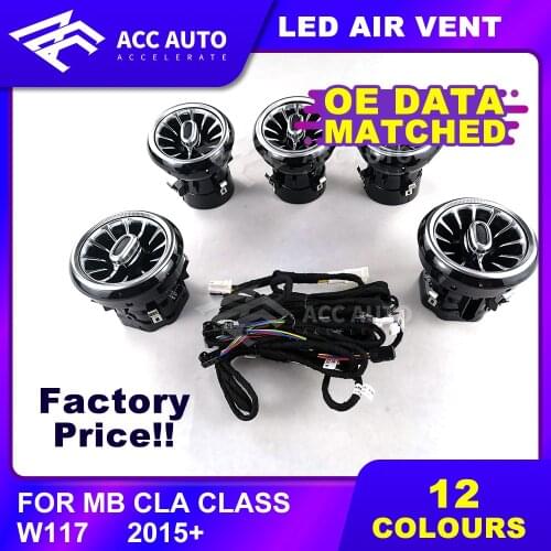 Trending DIY LED front air vent For Mercedez CLA class W117 12 colors LED ambient light illuminated car accessory
