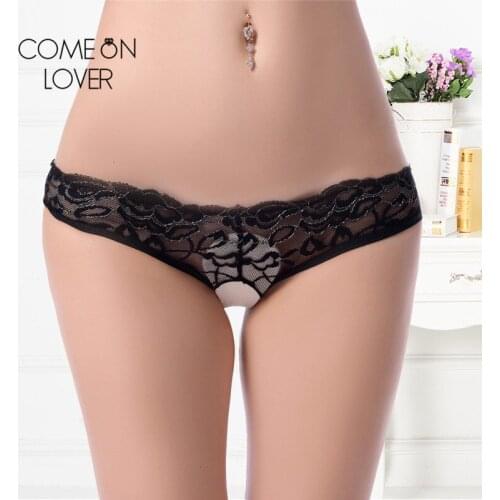 Comeonlover Sexy Underpanties Lace Up See Through Panties And Thongs 3XLBig Size Open Floral Bragas Sexy Erotic Underwear Ladies