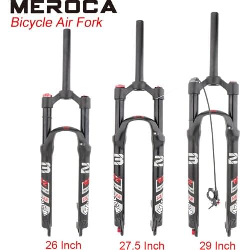 MEROCA Bicycle Front Fork 26 27.5 29 Inch Stroke 100mm Wire Control Suspension Front Fork Mountain Bike Air Fork