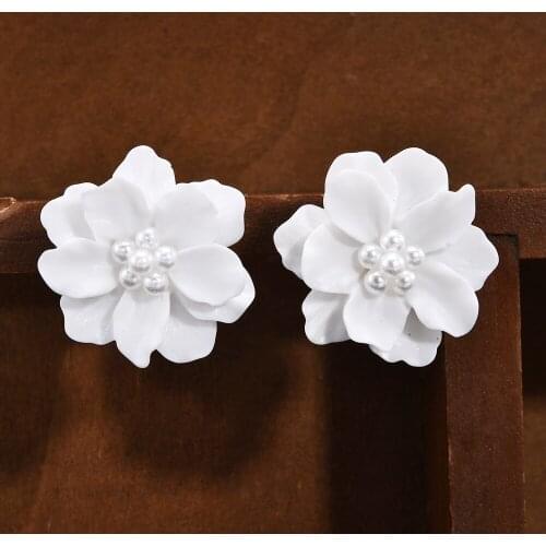 Fashion Jewelry Painting Big Flowers Ear Hoop Earrings Dangle Drop Jewelry Statement Earrings for Women Charm Jewelry Gifts