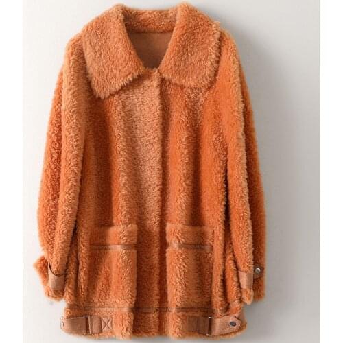 Women Warm Wool Coat Autumn Winter Fashion New Fur Jacket Medium Length Leisure Trend Long Sleeves Pocket Casual Loose Outwear