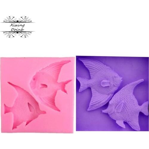 Animal Cartoon Fish Silicone Fondant Soap 3D Cake Mold Cupcake Jelly Candy Chocolate Decoration Baking Tool Moulds