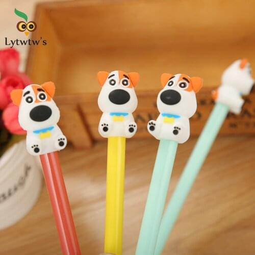 1 Pieces Lytwtws Stationery Cute Cartoon Kawaii Dog Husky School Office Supplies Handles Gift Gel Pen