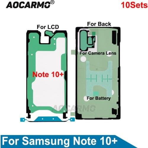 10Sets/Lot For Samsung Galaxy Note 10+ Plus Full Set Adhesive LCD Screen Back Battery Cover Frame Camera Lens Waterproof Glue
