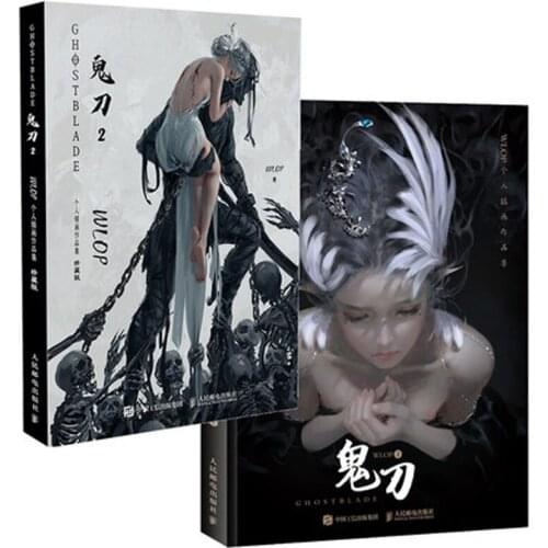 2 Book/Set Ghost Blade WLOP 2 II + WLOP I Personal Illustration Drawing Art Collection Book In Chinese Gift