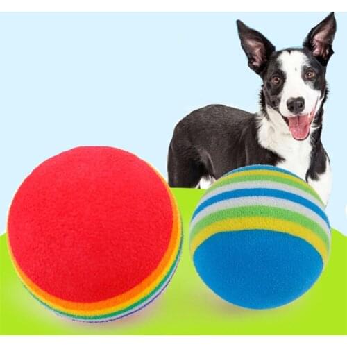 5/10 PCS Rainbow Balls Pet Toys Fashion Lovely Colorful Ball Interactive with Cats Puppy Natural Foam Toy Dogs Supplies Products