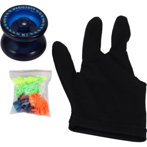 AD55 MAGICYOYO K1 YoYo Ball (ABS, blue) + 5 Strings + Glove, big cool gift toy for children Friends