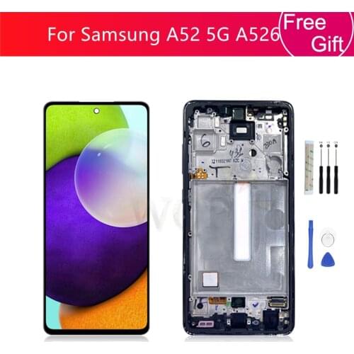 Amoled For Samsung Galaxy A52 5G A526 display LCD touch screen digitizer Assembly With Frame For Samsung A526 replacement Repair