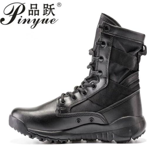 Military tactical mens boots special forces leather waterproof desert combat ankle boots army mens shoes hiking shoes 37-46