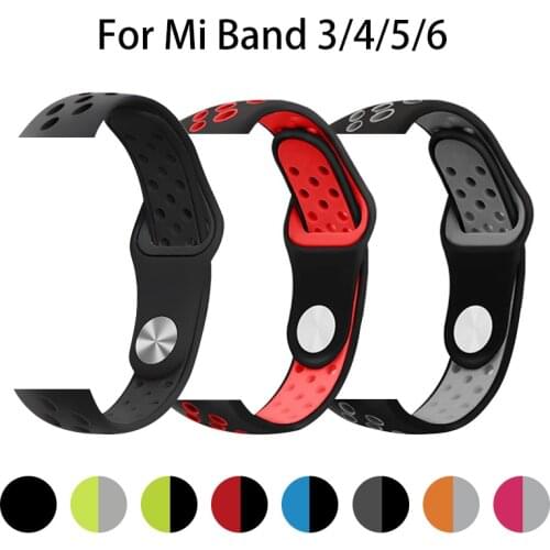 Bracelet for Xiaomi Mi Band 6 5 3 4 Sport Strap watch Silicone wrist strap For xiaomi mi band 3 4 5 6 bracelet Miband 5 6 Strap