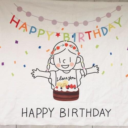 D7YD Happy Birthday Letters Hanging Cloth Banner Girls Happy Birthday Backdrop Decor