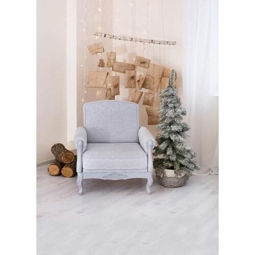 White Room Curtain Pine Christmas Photo Background Customized Photography Backdrop for Children Baby Home Party Photobooth Props