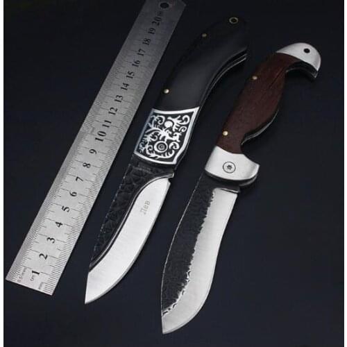 Hot Folding knives Ebony handle Outdoor Camping Survival Hunting Knife portable Pocket Compact Knives EDC tool 1