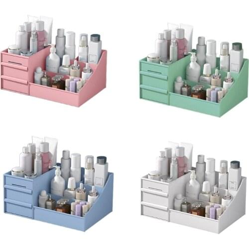 Makeup Organizer Box Plastic Cosmetic Holders Drawers Container Storage Drawer Countertop Display Case for Home Office