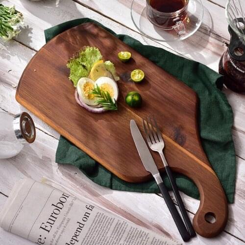 Solid wood, acacia cutting boards, cutting boards, steaks, plates, bread, pizza, pastries, cakes, dishes, food props