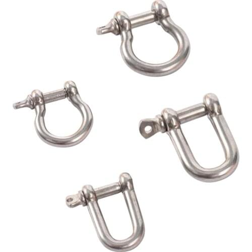 Metal Detachable Birds Flying Rope Buckles D/U/O Shape Rings Dog Collar Parrots Leash Rope Stainless Steel Release Shackle Clasp