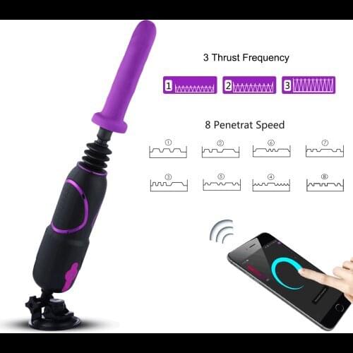 HISMITH Pro Traveler 2.0 Mini Sex Machine, App Remote Control KlicLok Sex Machine Gun with Suction Cup and Silicone Dildo