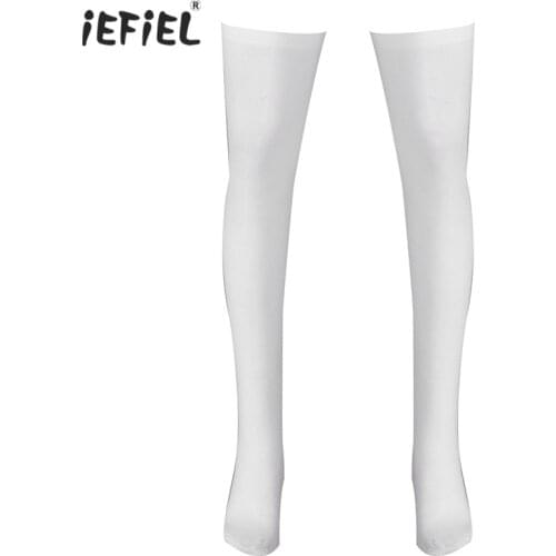 Mens Hombre Socks Sissy Hosiery Lingerie Sexy Long Tube Thigh High Stockings Male Gay Crossdressing Over Knee Stocking Costume