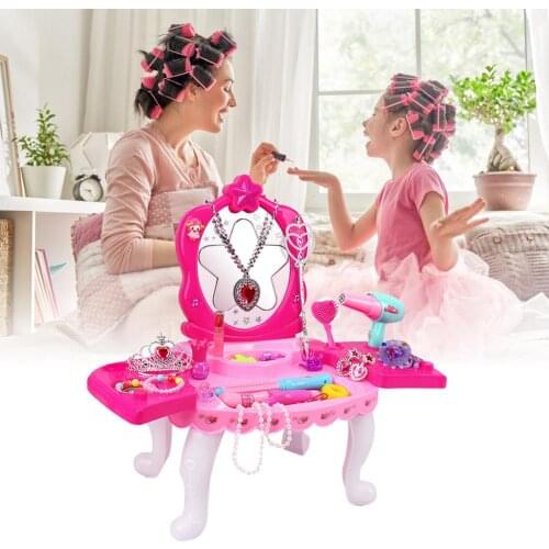 Dresser Toys Set Makeup Table Set Pretend Play Toy Perfect Toys Gift For Girls
