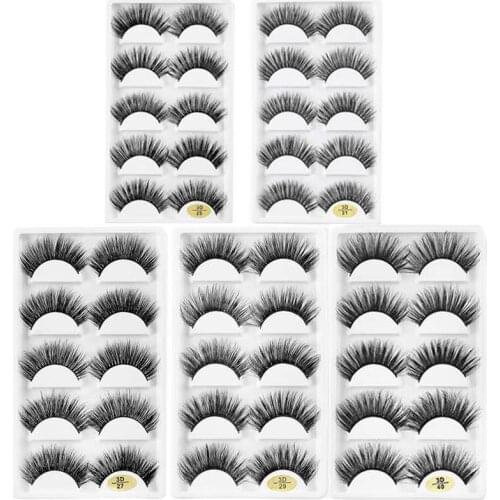 Long Eyelashes Makeup 25mm False Eyelashes Lashes Mink Eyelashes Natural Thick 3d 5 Pairs Mink Hair Strip Lashes Hand Made