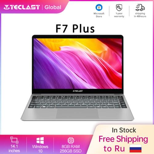 Teclast F7 Plus 14.1'' IPS 1920x1080 Laptop Intel Gemini Lake N4100 8GB RAM 256GB SSD Windows 10 Notebook Backlight Keyboard