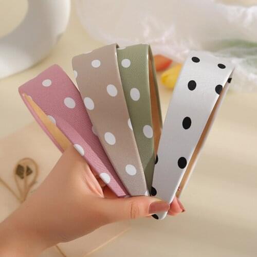 Wholesale 2021 women dots candy color hairbands girls wide side headbands ladys headwear hair accessories