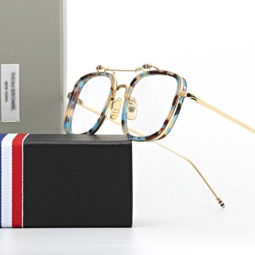 Fashion glasses frame men Alloys square optical eyeglasses Myopia reading prescription clear women eyewear