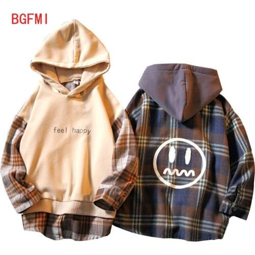 4-12Y Spring and Autumn Boy Children Jacket Shirt 2021 new Splicing Children clothing Long-sleeved tops Teen Kids Hooded Sweater