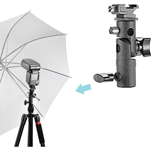 Swivel Flash Hot Shoe Umbrella Holder Mount Adapter for Studio Light Type E Stand Bracket Photo Studio Accessories
