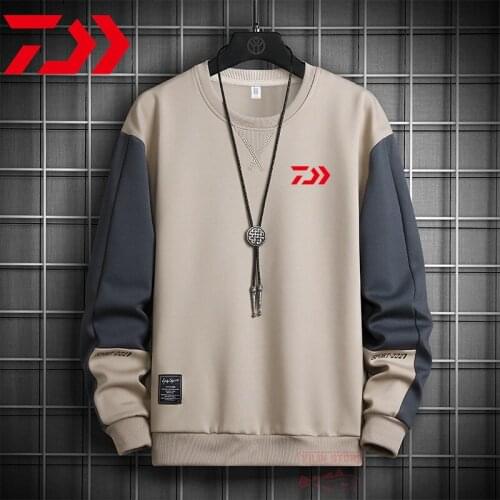 DAIWA Fishing T Shirts Autumn Men Fishing Clothing Long Sleeve Outdooe Breathable Plus Size Cotton Fishing Clothes Sports Tee
