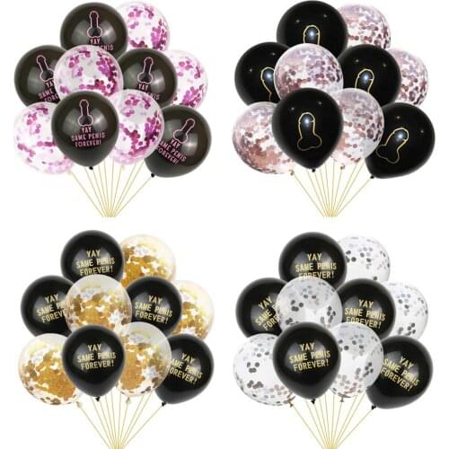 10pcs YAY Same Penis Forever Confetti Balloons Bachelorette Party Decorations Latex Air Ballons Hen Night Bridal Shower Favors