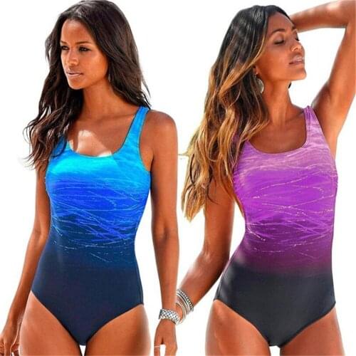 Push-up swimsuit cross back one-piece beach swimsuit gradient color print sexy female one-piece swimsuit