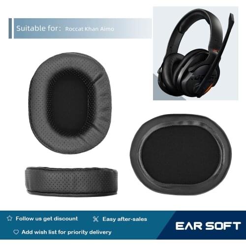 Earsoft Replacement Ear Pads Cushions for Roccat Khan Aimo Headphones Earphones Earmuff Case Sleeve Accessories