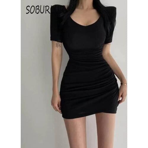 Черные летние платья SOBURLUR China At AliExpress