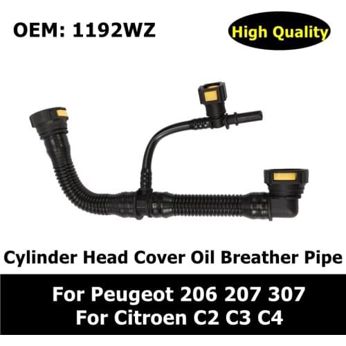 1192WZ Oil Steam Pipe Joint For Peugeot 206 207 307 For Citroen C2 C3 C4 Engine Vest Hose Cylinder Head Cover Oil Breather Pipes