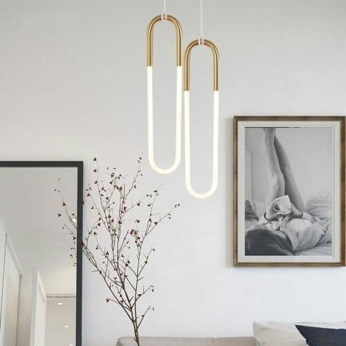 LED Pendant Lights Modern U Shaped Hanging Lamp Minimalist Bar Corridor Restaurant Clothing Bedroom Decorative Lighting Fixtures