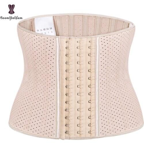 2019 Top Selling Black Nude Female Fitness Clothing Slimming Corset Bustier Latex Sport Girdle Waist Trainer With Air Holes