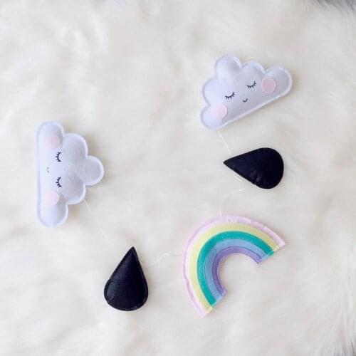 Felt Cloud Raindrop Rainbow Garlands String Kids Room Decoration Tent Wall Hanging Ornament Pendant Baby Shower Bunting Props