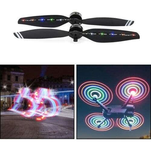 Chargeable LED Flash Propeller 7238 Drone Night Flying Propeller for DJI Mavic Air 2 Navigation Long Exposure Light Painting