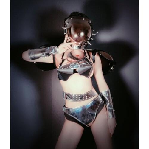 Future technology Nightclub party dance mirror costume women girl cosplay costumes
